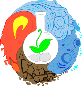 Earth's Elements Nature's Balance in a Flask PNG