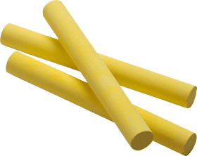 Vibrant Yellow Chalk Sticks for Creative Expression PNG