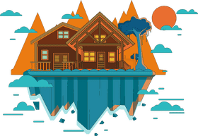 Eco House Harmony with Nature Above PNG