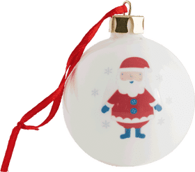 Christmas Cheerful Santa Ornament PNG