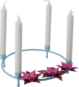 Elegant Floral Candle Holder Design PNG