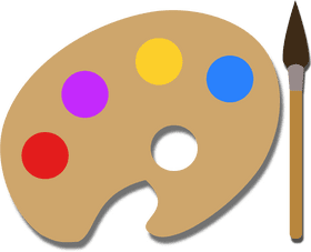 Vibrant Artist's Palette of Colorful Creativity PNG