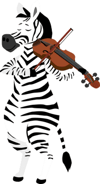 Zebra Playing the Violin PNG