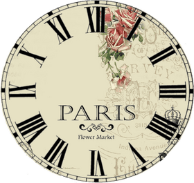 Paris Flower Market Clock PNG