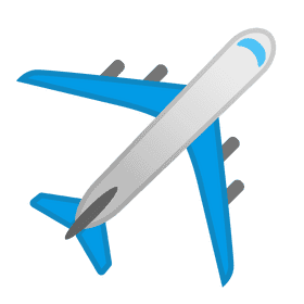 Sleek Blue Airplane in Flight PNG