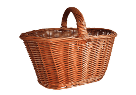 Natural Woven Laundry Basket for Home Use PNG