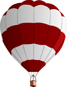 Vibrant Red and White Hot Air Balloon Adventure PNG