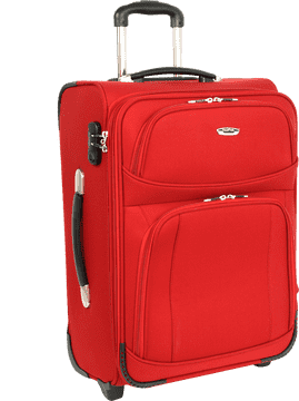 Bright Red Luggage Suitcase for Stylish Travel PNG