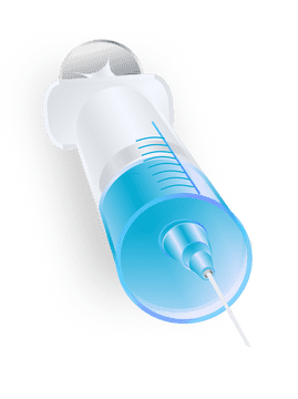 Blue Liquid Syringe for Medical Use PNG