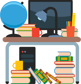 Multifunctional Desk Organizer for Study and Work PNG