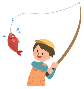 Joyful Fishing Adventure A Young Angler's Catch! PNG