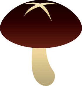 Elegant Mushroom with Golden Stem PNG