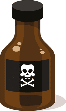 Bottle of Poison with Skull and Crossbones PNG