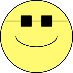 Cool Smiley Emoticon with Sunglasses PNG