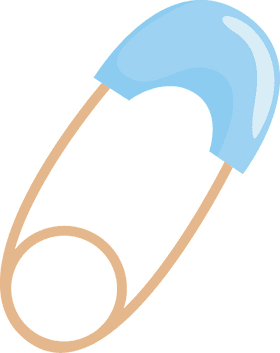 Stylish Blue Safety Pin Design PNG