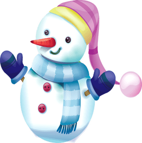 Joyful Snowman Welcoming Winter Fun PNG