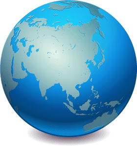 Beautiful Blue Globe of Asia PNG