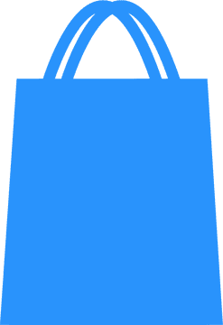 Stylish Blue Shopping Bag Design PNG