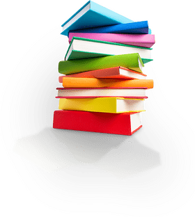 Colorful Collection of Stacked Books PNG