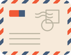 Classic Envelope Mail Design with Postmark PNG