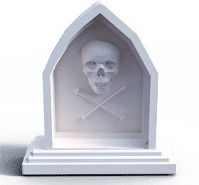Bone-Crossed Skull Grave Marker PNG