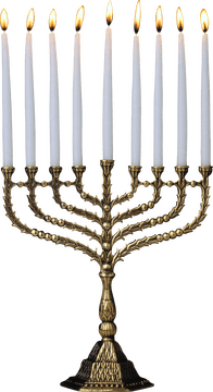 Illuminated Candle Menorah Delight PNG