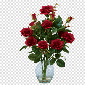 Elegant Arrangement of Iris Flower and Roses PNG