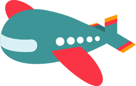 Colorful Cartoon Airplane in Flight PNG