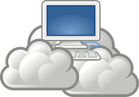 Cloud-Based Computer Part Illustration PNG