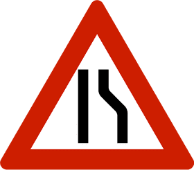 Road Sign Indicating Sharp Curve Ahead PNG