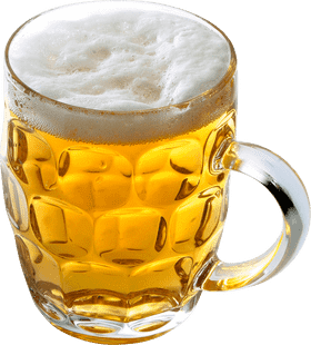 Refreshing Beer Glass Filled with Golden Foam PNG