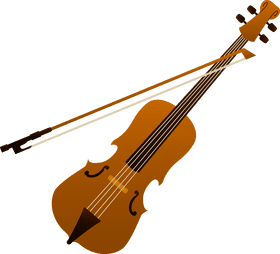Stringed Musical Instrument with Bow PNG