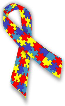 Colorful Awareness Ribbon for Autism Acceptance PNG