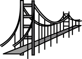 Elegant Suspension Bridge Connecting Horizons PNG