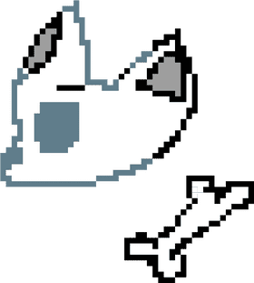 Ghostly Bone Adventure in Pixelated Skies PNG