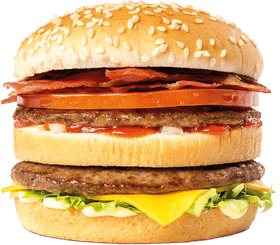 The Ultimate Bacon Double Burger Delight PNG