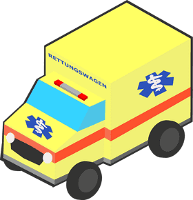 Stylized Ambulance with Medical Symbol Design PNG