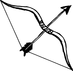 Graceful Bow and Arrow Silhouette PNG