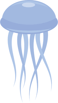 Dreamy Blue Jellyfish of the Ocean Depths PNG