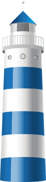 Radiant Blue Lighthouse Guardian PNG