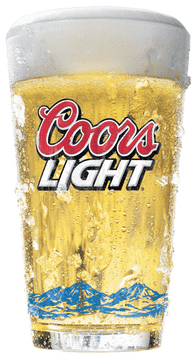 Chilled Beer Glass Filled with Coors Light PNG