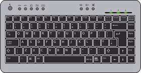 Modern Keyboard with Function and Multimedia Keys PNG