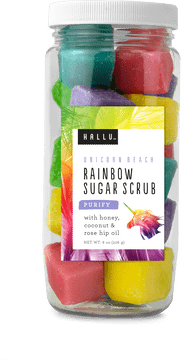 Colorful Ice Cube Sugar Scrub Delight PNG