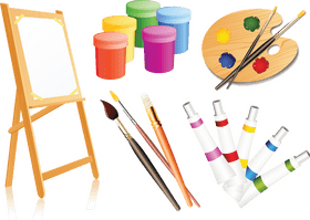 Creative Art Tool Set PNG