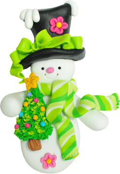 Festive Snowman with Colorful Accessories PNG