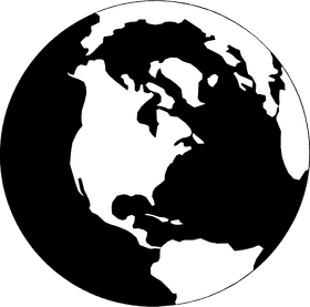 Monochrome Globe of the Americas PNG
