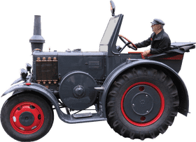 Classic Farm Tractor in Action PNG