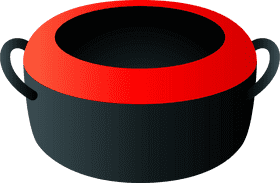 Sleek Red and Black Cookware Design PNG