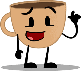 Cheerful Coffee Cup with a Friendly Smile PNG