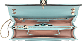 Elegant Aqua Evening Bag with Chic Interior PNG